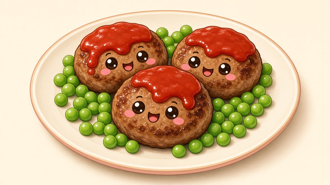Beef rissoles — cartoon recipe illustration