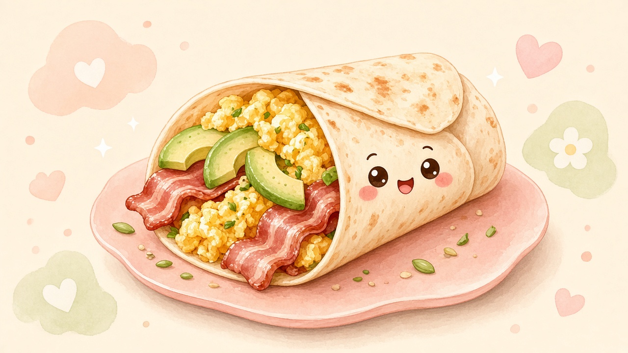 Brekkie wrap — cartoon recipe illustration