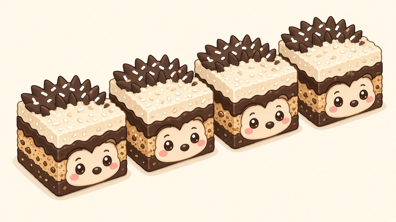 Hedgehog slice — cartoon recipe illustration