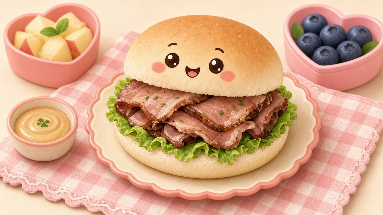 Leftover roast roll — cartoon recipe illustration